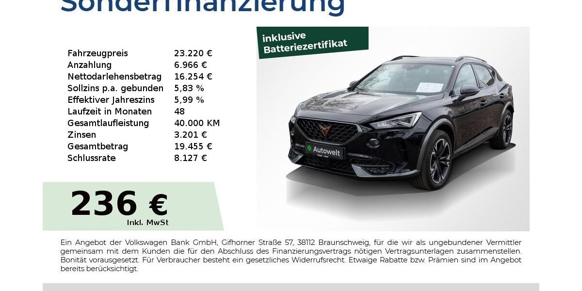 Cupra Formentor 28.950 km 23.220 &euro; Nürnberg 90431