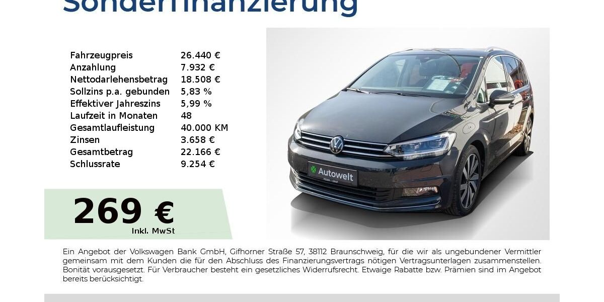 VW Touran 100.550 km 26.440 &euro; Nürnberg 90431