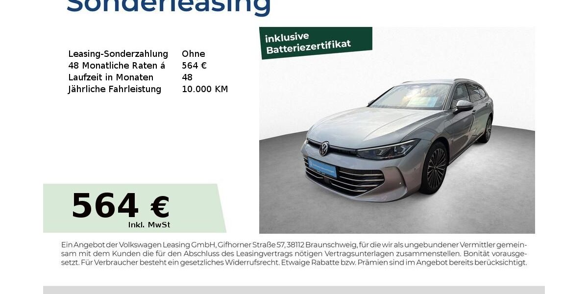 VW Passat Variant 16.990 km 49.490 &euro; Roth 91154