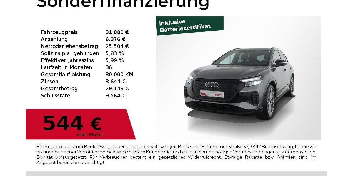 Audi Q4 e-tron 41.400 km 31.880 &euro; Nürnberg 90441