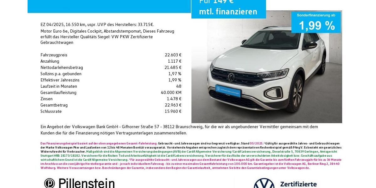 VW T-Roc 16.550 km 22.404 &euro; Fürth 90762