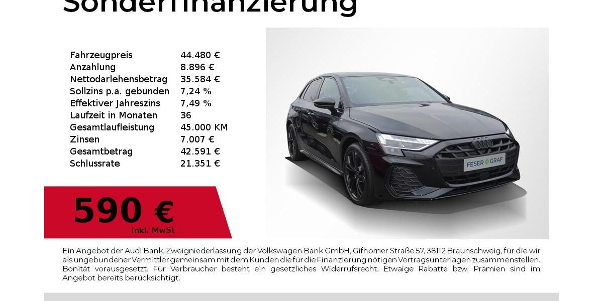 Audi A3 4.900 km 44.480 &euro; Fürth 90763