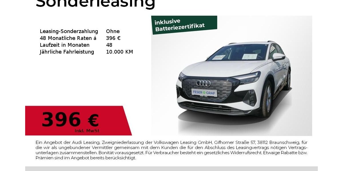 Audi Q4 e-tron 8.810 km 42.640 &euro; Erlangen 91058