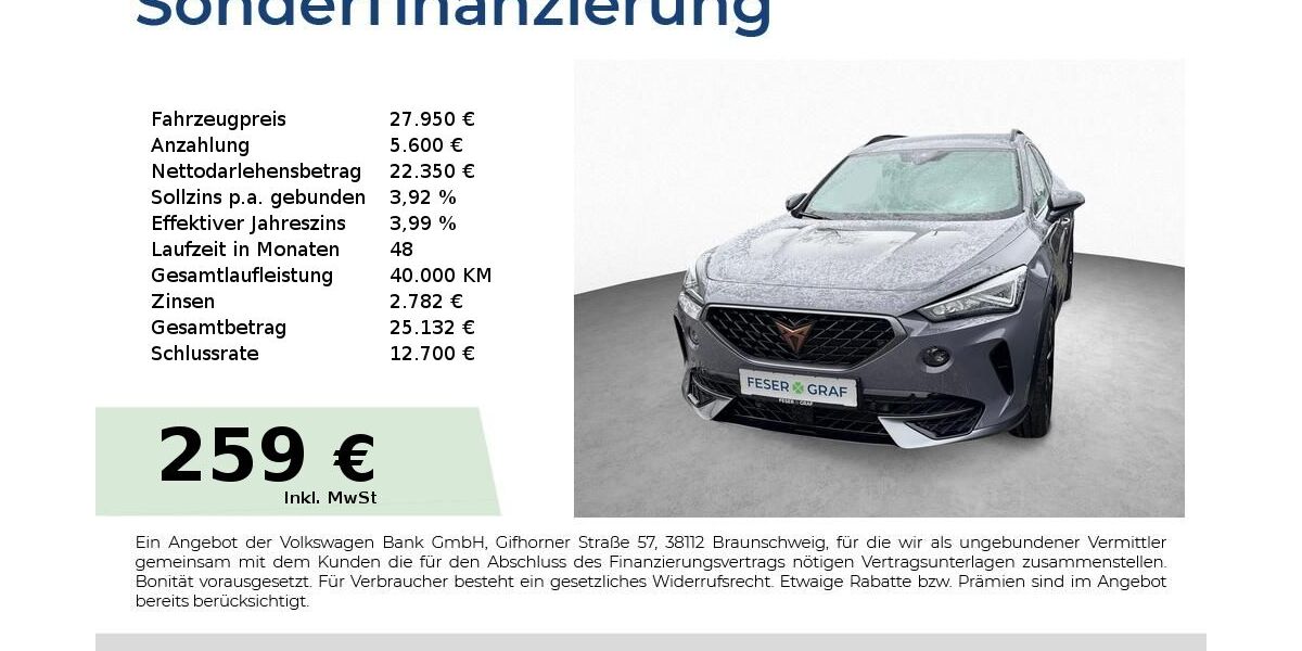 Cupra Formentor 36.200 km 27.950 &euro; Schwabach 91126