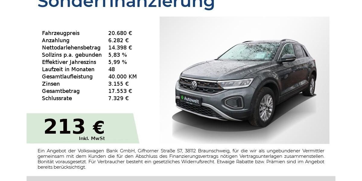 VW T-Roc 105.250 km 20.680 &euro; Nürnberg 90431