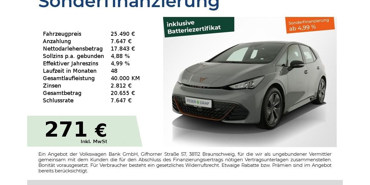 Cupra Born 25.350 km 25.460 &euro; Nürnberg 90441