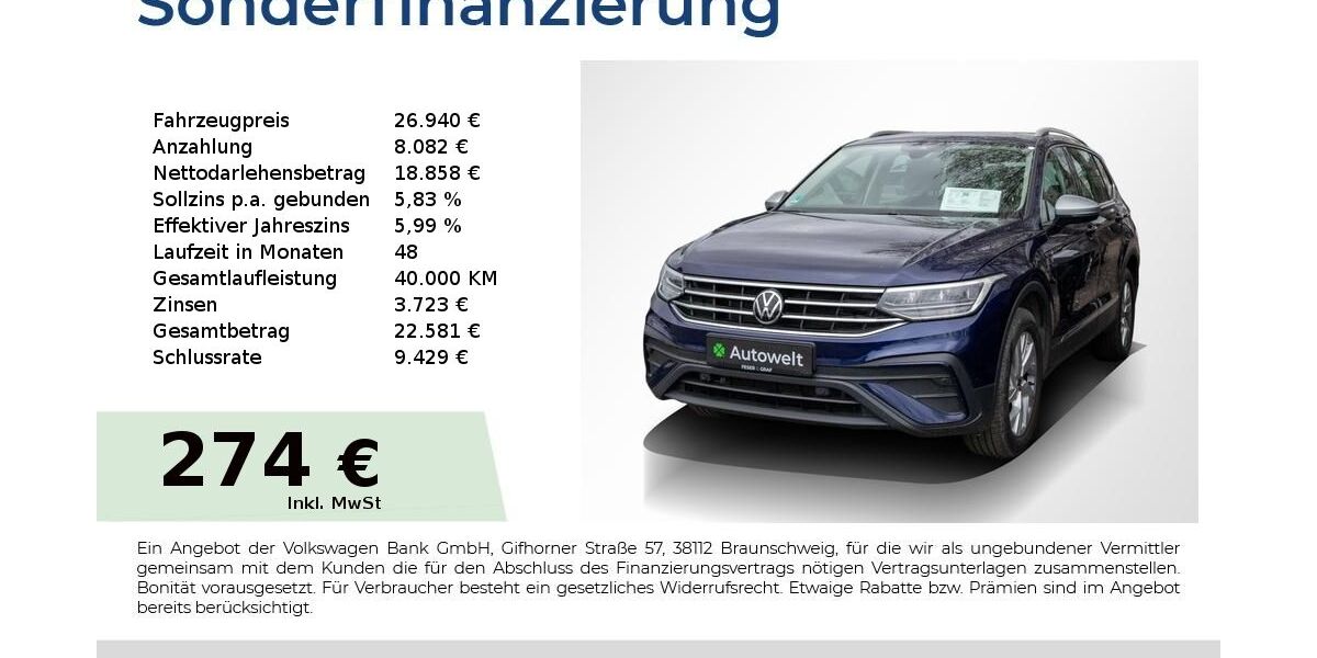 VW Tiguan Allspace 111.000 km 26.640 &euro; Nürnberg 90431