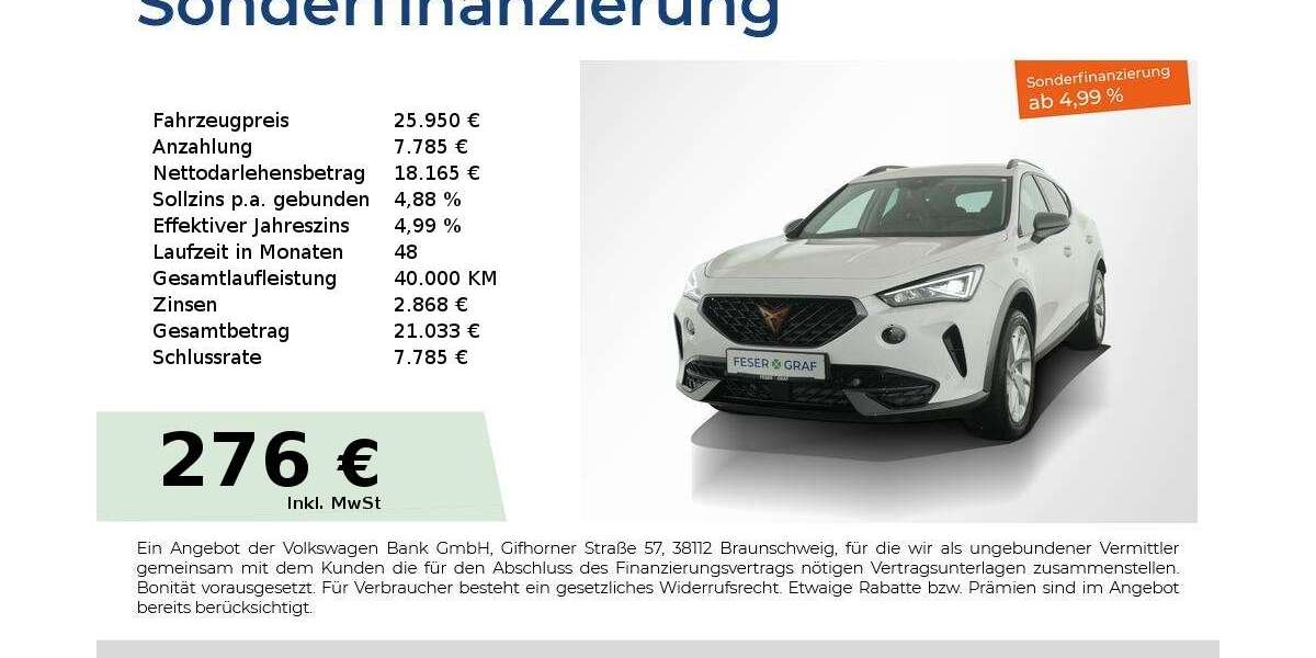 Cupra Formentor 23.550 km 25.950 &euro; Nürnberg 90441