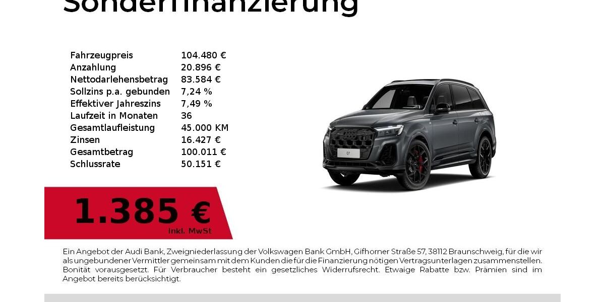 Audi Q7 4.900 km 104.480 &euro; Fürth 90763