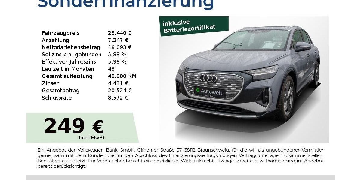 Audi Q4 e-tron 149.750 km 23.440 &euro; Nürnberg 90431