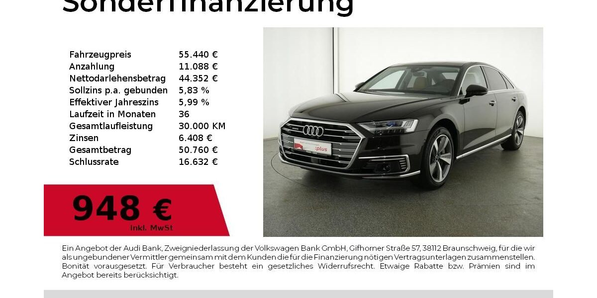 Audi A8 39.999 km 53.440 &euro; Nürnberg 90441